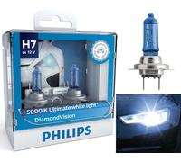Philips Diamond White 5000K H7 55W Two Bulbs Head Light Turn Cornering Upgrade