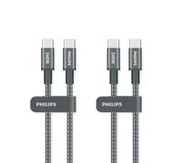 Philips DLC7060C USB-C Cable 240W PD, 6.6ft/2m, Fast Charging, E-Marker Chip, Nylon Braided, for MacBook, iPad, iPhone, Switch, Android, Laptop