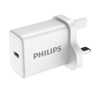 Philips DLP5312CW GaN PD30W USB-C Charger, UK Plug, 30W Fast Charging, Advanced GaN Technology, Safe Charging Protection, White colour