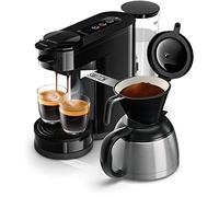 Philips Domestic Appliances Senseo Switch Coffee Maker with Pads and Filter - 2-in-1 Technology, 1 Litre Water Tank, 7 Cups at Once, Intense Colour Black (HD6592/65)