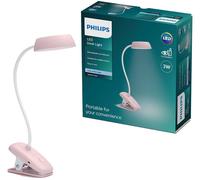 Philips LED Donutclip Adjustable 3W Light with USB [Cool White - Pink] for Home Indoor Lighting, Reading, Study, Bedroom