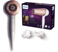 Philips DryCare Prestige HP8280/00 - Professional Hair Dryer, DC Motor, Ionic, Nozzle and DiffUser, 3 Speeds, 3 Temperatures, 2300w, White and Pink