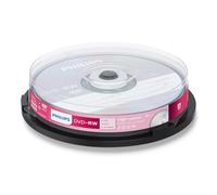 Philips DVD-RW 4.7GB Data/120 Min Video, 4x Speed Recording 10per Spindel - Packaging May Vary