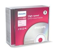 Philips DVD+RW High-Speed Blanks (4.7 GB / 120 Minutes Video, 1-4x Speed, 5 Jewel Case, Rewritable/Rewritable