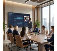Philips E-Line 75BDL4252E 75-inch touchscreen 75-inch 4K UHD collaborative display running Android 14, featuring multi-touch, wireless sharing and