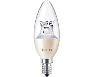 Philips E14 Small Edison 2200-2700 k Flame 470 lm Master LED Dimmable Dim Tone Candle Light Bulb, 6 W - Warm White