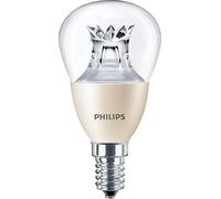 Philips E14 Small Edison Screw 2200-2700 k Flame 470 lm Master LED Dimmable Dim Tone Lustre Light Bulb, 6 W - Warm White