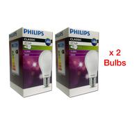 Philips E27 classic LED bulb, 7w (60w), 806lm, 3000K warm white (2 pk)