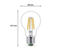 Philips E27 LED bulb A60 2.3W 485lm 2700K filament 3-pack