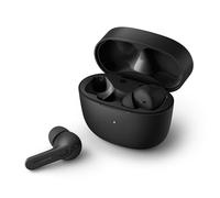 PHILIPS Earbuds, Splash and Sweat Resistant, Bluetooth, Up to 18 Hours Play Time, Soft silicone Ear-Tip Covers in 3 Sizes, Built In Mic, Classic Design and Comfortable Fit TAT2206BK/00, Black