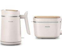 Philips Eco Conscious Collection Jug Kettle & 2-Slice Toaster Bundle - White, White