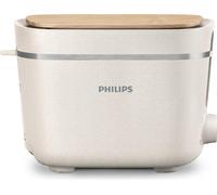 Philips Eco Conscious Edition Toaster 5000 Series, 100% Bio-based plastics*, 8 Browning Settings, 2 Slot Compact Design, 830W Power, Silk White Matt Finish (HD2640/11)