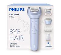 Philips Epilator Series 8000 - Cordless Wet and Dry Electric Epilator, Hair Removal for Legs and Body, with ProGuide, 5 Accessories, 60 min. Runtime, Model BRE709/00