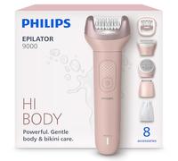 Philips Epilator Series 9000 - Cordless Wet and Dry Electric Epilator, Hair Removal for Legs, Body and Bikini, with ProGuide, 8 Accessories, 60 min. Runtime, Model BRE719/00
