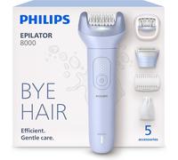 Philips Epilator Series 8000 - Cordless Wet and Dry Electric Epilator, Hair Removal for Legs and Body, with ProGuide, 5 Accessories, 60 min. Runtime, Model BRE709/00