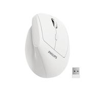 PHILIPS Ergonomic Mouse - Vertical Mouse with 800/1200/1600 Adjustable DPI, 6 Silent Buttons, Auto Power Saving,Light Weight,2.4GHz Wireless Mouse for Laptop,Desktop, PC-SPK7628 White