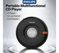 Philips EXP5108 Portable CD Player Wireless Bluetooth USB TF MP3 CD-R RW Repeat Recorder Stereo Speaker for Study Sports Travel Yellow EXP5108