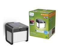 PHILIPS Ezra UltraEfficient Outdoor Solar Wall Light with Sensor, 3000K, 250/25lm, Black