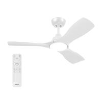 Philips Fixed-Blade Ceiling Fan with LED Light, 3 Blades, 107 cm Diameter, 2650 Lumens, Tunable White Light from 3000 K to 6500 K, Dimmable to 5%, Remote Control Included, White