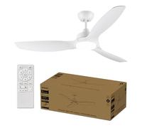 Philips Fixed Blade Fan Ceiling, 3 Blades, big (52") 28W LED Light, DC Motor, Color Temperature Range (3000 K, 4300 K, 6500 K) with Dimming Function, Remote Included