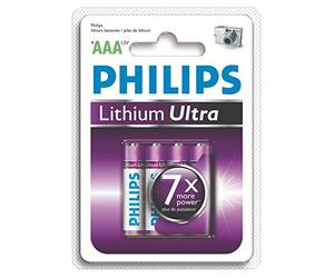 Philips FR03LB4A Lithium Ultra Battery Lasts 7 x Longer than Alkaline