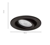Philips Fresco outdoor recessed light, black, stainless steel, GU10