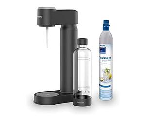 Philips GoZero Soda Maker Lite ADD4901BK/10, Black, 1 L Water Bottle, CO2 Cylinder 60 L