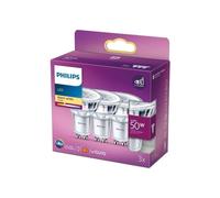 Philips GU10 LED Bulbs - Pack of 3 - 50W - Warm White - Indoor Lighting