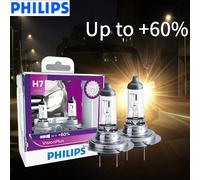 Philips H7 VisionPlus 12V 55W PX26d Halogen Car Headlight VP +60% Bright Auto Lamps Original Light New Bulbs 12972VPS2