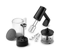 Philips Hand Mixer 5000 Series, 3-in-1 Hand Mixer, Powerful Motor 500W, Smart Storage Cup, 5 Speed Settings, Anti Splash Design, Includes Hand Mixer and Chopper Attachments, Black (HR3781/20)