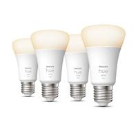 Philips Hue A60 Bulb, E27, 4 Pack | Warm White Light, Smart LED, Light, 9.5W, 1100lm, Dimmable, Bluetooth App Control, Smart Home