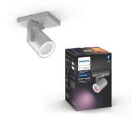 Philips Hue Argent White And Colour Ambiance Single Spotlight Aluminium