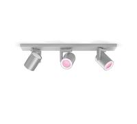 Philips Hue Argenta White & Colour Ambiance Smart 3X Ceiling Spotlight Bar LED (GU10) with Bluetooth, Aluminium, Works with Alexa, Google Assistant