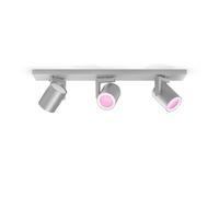 Philips Hue Argenta White & Colour Ambiance Smart 3x Ceiling Spotlight Bar. Works with Alexa, Google Assistant and Apple HomeKit, Aluminium