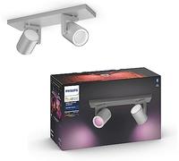 Philips Hue Argenta White & Colour Ambiance Smart Twin Ceiling Spotlight Bar LED (GU10) with Bluetooth, Aluminium, Works with Alexa, Google Assistant and Apple HomeKit