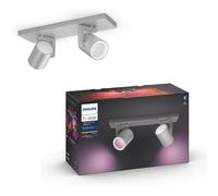 Philips Hue Argenta White & Colour Ambiance Smart Twin Ceiling Spotlight Bar LED (GU10) with Bluetooth, Aluminium, Works with Alexa, Google Assistant
