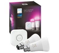 Philips Hue B22 11W Smart LED Bulb - Twin Pack and Bridge