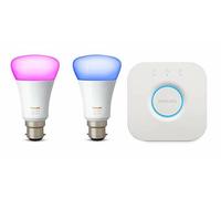 Philips Hue B22 BC Colour Ambiance Mini Starter Kit Colours 2 Bulbs + Bridge [EEK: A]
