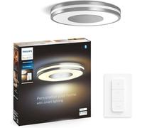Philips Hue Being White Ambiance Smart Ceiling Light [Silver] with Dimmer Switch Included, with Bluetooth, Works with Alexa, Google Assistant and Apple Homekit