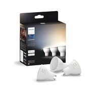 Philips Hue Bombilla Foco GU10, 3 Uds. | White Ambiance Light, Smart LED, 400lm, 4.2W, Dimmable, Bluetooth App Control, Smart Home