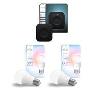 Philips Hue Bundle - 2X White & Color Ambiance 806 A60 E27 Smart Bulbs + Hue Bridge Pro Smart Hub | Smart Lighting, Wireless Control, Works with Alexa & Google Home