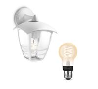 Philips Hue Cr own Wall Lantern White + E27 White Filament Bulb