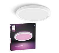 Philips Hue Devote Smart LED Panel Light, White and Color Ambiance, Round 30cm, 16.6W, 2000 Lumens, White Frame for Indoor Home Lighting, Ceiling, Living Room, Kitchen, Hallway, 1 Pack, S