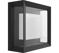 Philips Hue Econic Garden Wall and Ceiling Light, Black | White and Colour Ambience, Smart LED, 16 Million Colours, Square Porch Light, Bluetooth App Control, Smart Home
