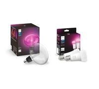 Philips Hue Ellipse White and Colour Ambiance LED Smart Light Bulb [E27 Edison Screw] & White and Colour Ambiance Smart Light Bulb 2 Pack 60W - 800 Lumen [E27 Edison Screw]