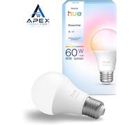 Philips Hue Essential Smart A60 LED Bulb, White and Colour Ambience, 1Pack