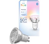 Philips Hue Essential Smart LED GU10 Spotlight, White and Color Ambiance, 4.7W, 2200K-6500K, 345 Lumens, Dimmable, Works with Alexa, Google Assistant, and Apple Home, 1 Pack