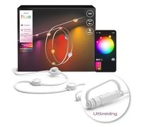 Philips Hue Festavia Permanent Outdoor String Lights Extension, 9 m, 16 Lights, 55 Lumens Per Light, Dimmable, Weatherproof, Water-Resistant, Easy to Install, White and Color Ambience, White Wire