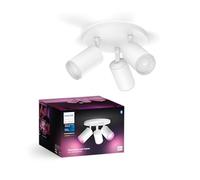 Philips Hue Fugato Spotlights, 3 Lights, White | White and Colour Ambiance Light, Smart LED, 3 x 350lm, 16 Million Colours, Dimmable, Bluetooth App Control, Smart Home