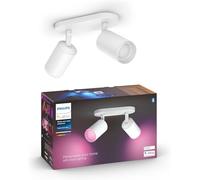 Philips Hue Fugato White and Colour Ambiance Smart Twin Ceiling SpotLight Bar LED [GU10] with Bluetooth, White. Works with Alexa, Google Assistant and Apple HomeKit.